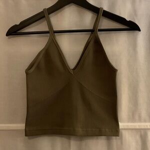FP Movement by Free People Khaki Ribbed Cami